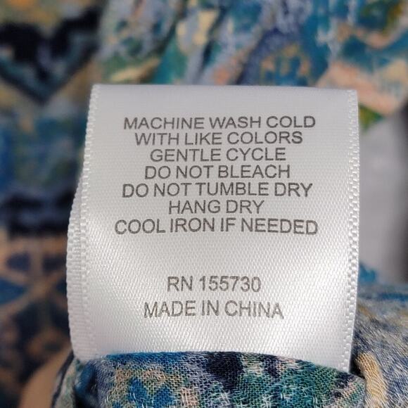 Jane and Delancy Boho Blouse Half Button Medium 509 - Picture 10 of 12